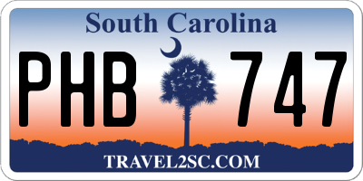 SC license plate PHB747
