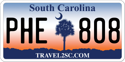 SC license plate PHE808