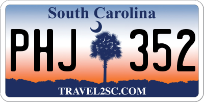 SC license plate PHJ352