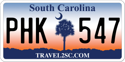 SC license plate PHK547