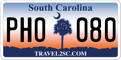 SC license plate PHO080