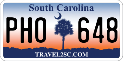 SC license plate PHO648