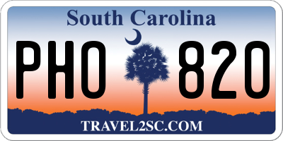 SC license plate PHO820
