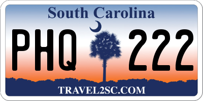 SC license plate PHQ222