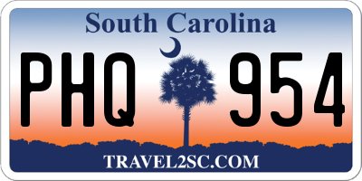 SC license plate PHQ954