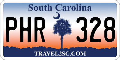 SC license plate PHR328