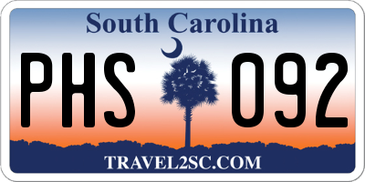 SC license plate PHS092