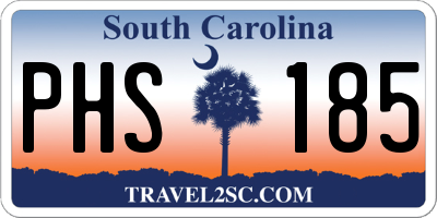 SC license plate PHS185