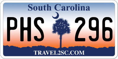 SC license plate PHS296