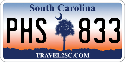 SC license plate PHS833