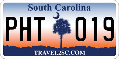 SC license plate PHT019