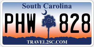 SC license plate PHW828