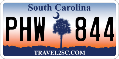SC license plate PHW844