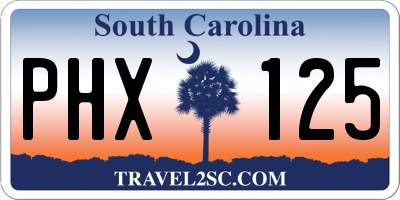 SC license plate PHX125