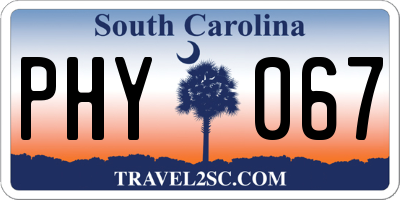 SC license plate PHY067
