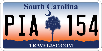 SC license plate PIA154