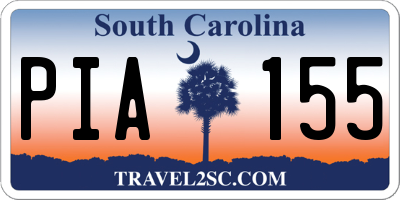 SC license plate PIA155