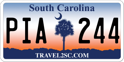 SC license plate PIA244