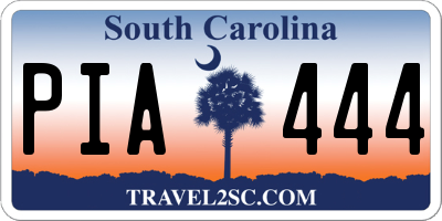 SC license plate PIA444