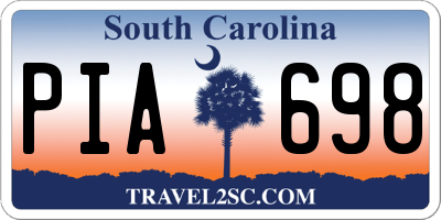 SC license plate PIA698