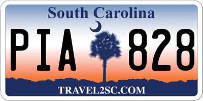 SC license plate PIA828
