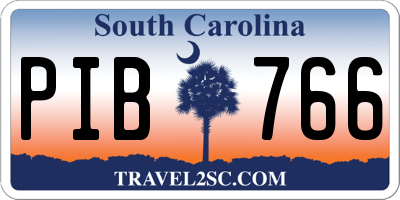 SC license plate PIB766
