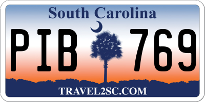 SC license plate PIB769
