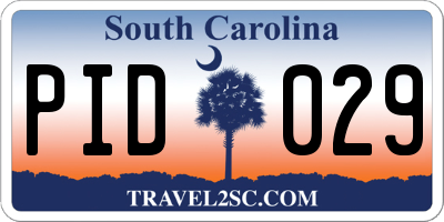 SC license plate PID029