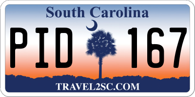 SC license plate PID167