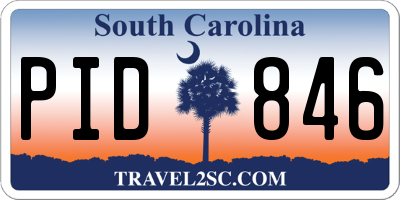 SC license plate PID846