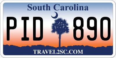 SC license plate PID890