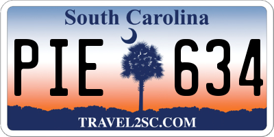 SC license plate PIE634
