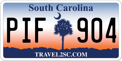 SC license plate PIF904
