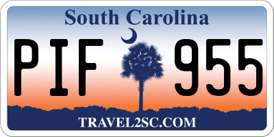 SC license plate PIF955