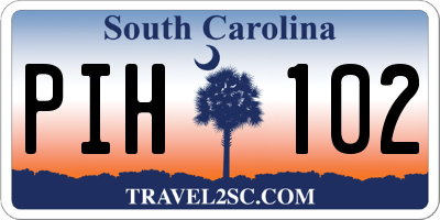 SC license plate PIH102