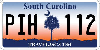 SC license plate PIH112