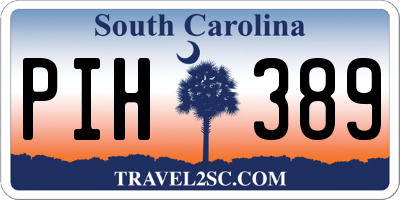 SC license plate PIH389