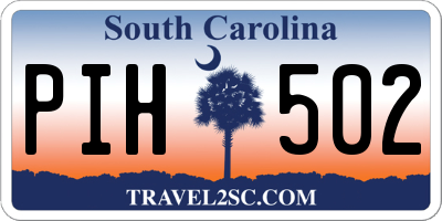 SC license plate PIH502