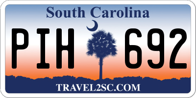 SC license plate PIH692