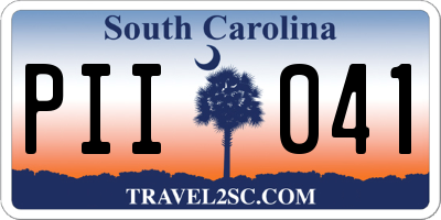 SC license plate PII041