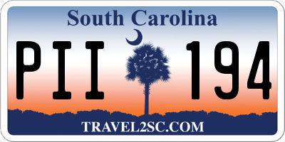 SC license plate PII194