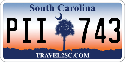 SC license plate PII743