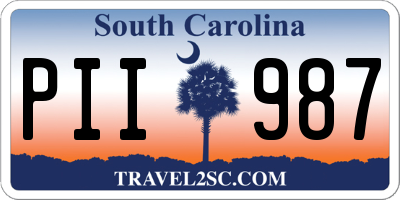 SC license plate PII987