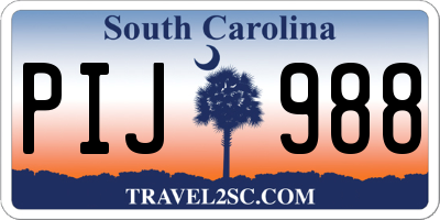 SC license plate PIJ988