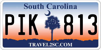 SC license plate PIK813