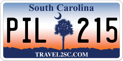 SC license plate PIL215