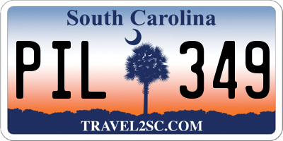 SC license plate PIL349
