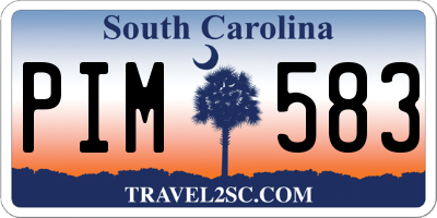 SC license plate PIM583