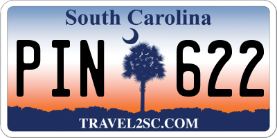 SC license plate PIN622