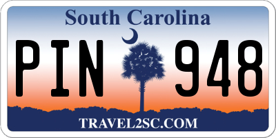 SC license plate PIN948